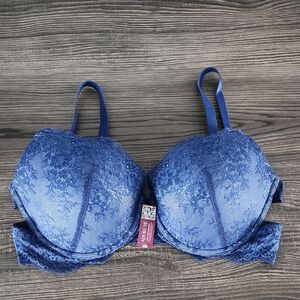 Adore Me Strappy Blue Lace Bra